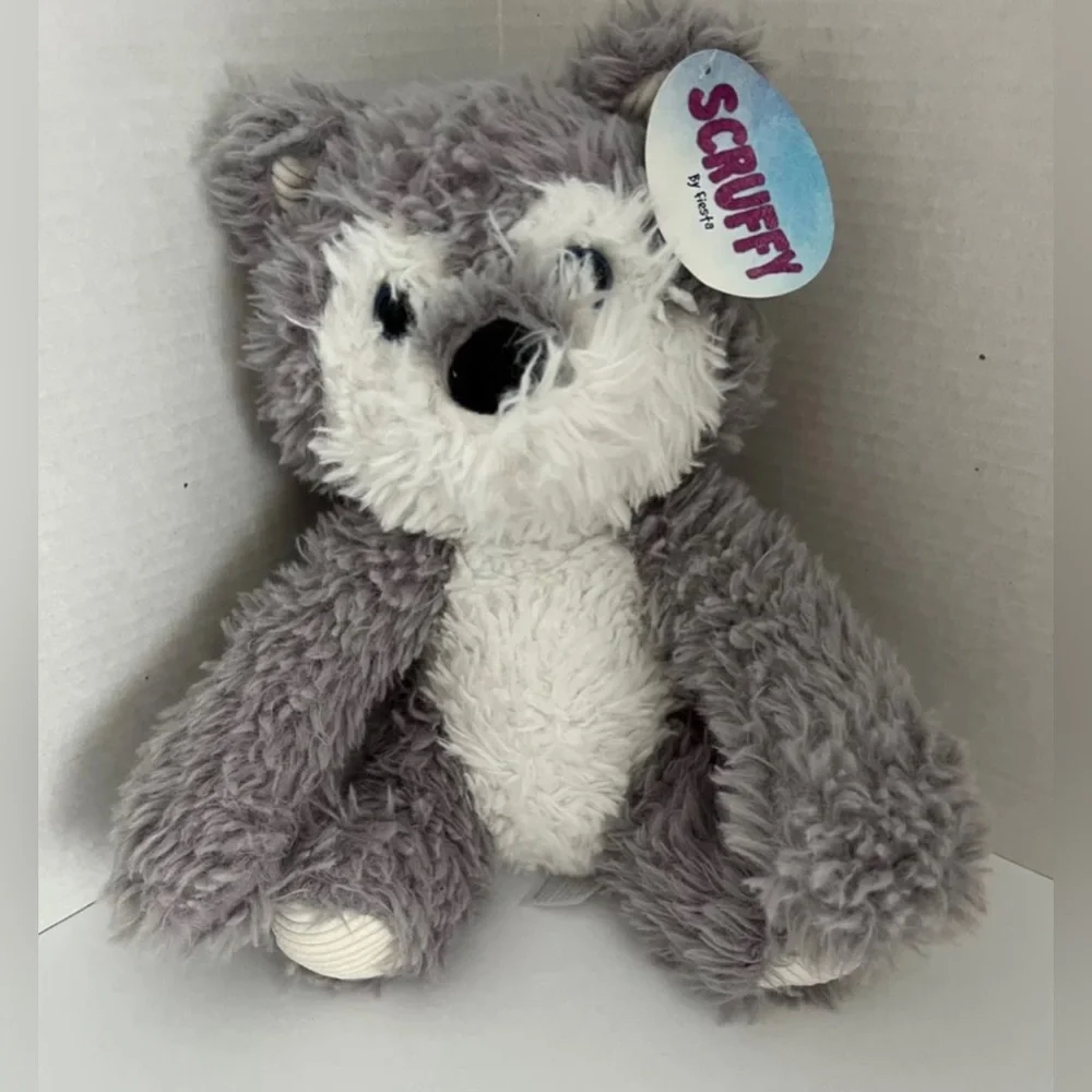 Wolf, Walter Scruffy Plush By Fiesta Gray White Polyester Fibers NWT